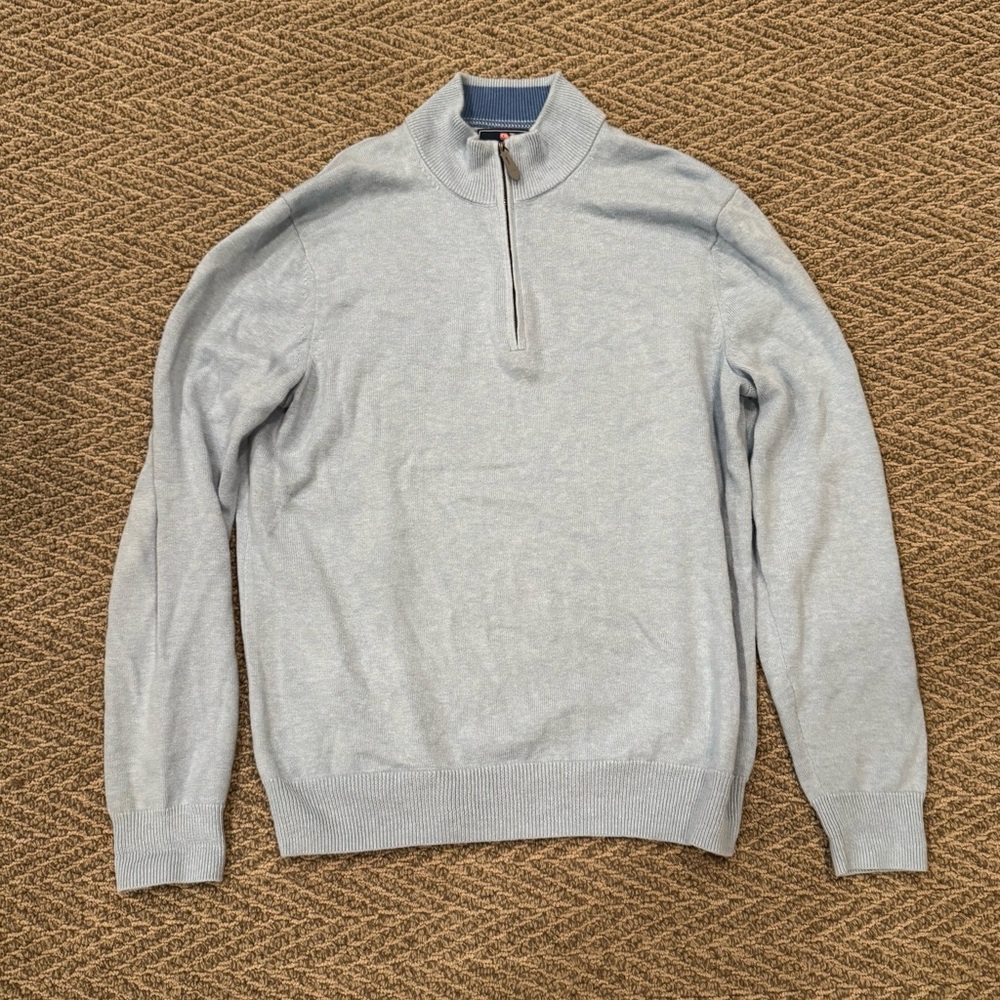 Vineyard Vines Gray Zip Up Sweater Classic Knit